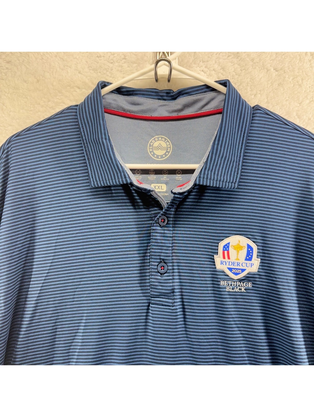 2025 Ryder Cup Flag & Anthem Performance Golf Polo Mens XXL 2XL Bethpage Black